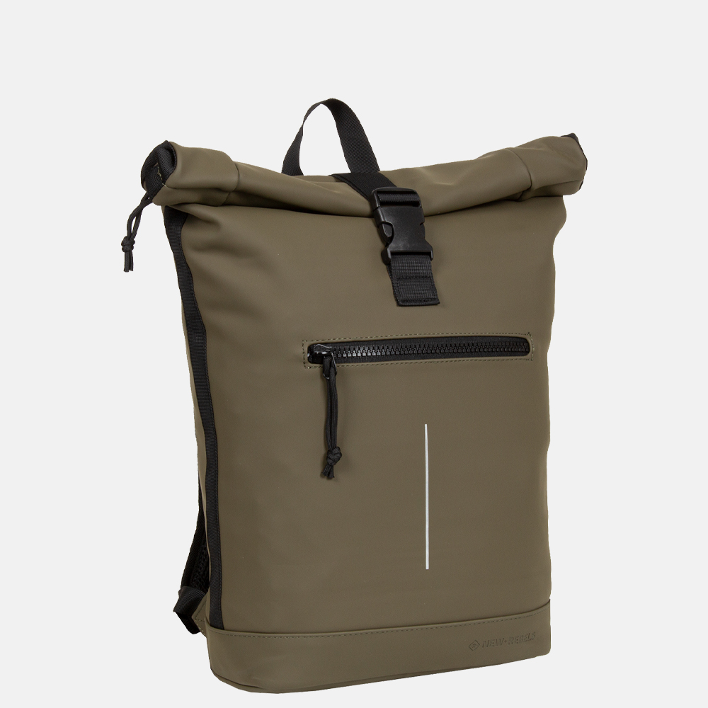 New Rebels Mart laptop rugzak 15 inch olive bij Duifhuizen