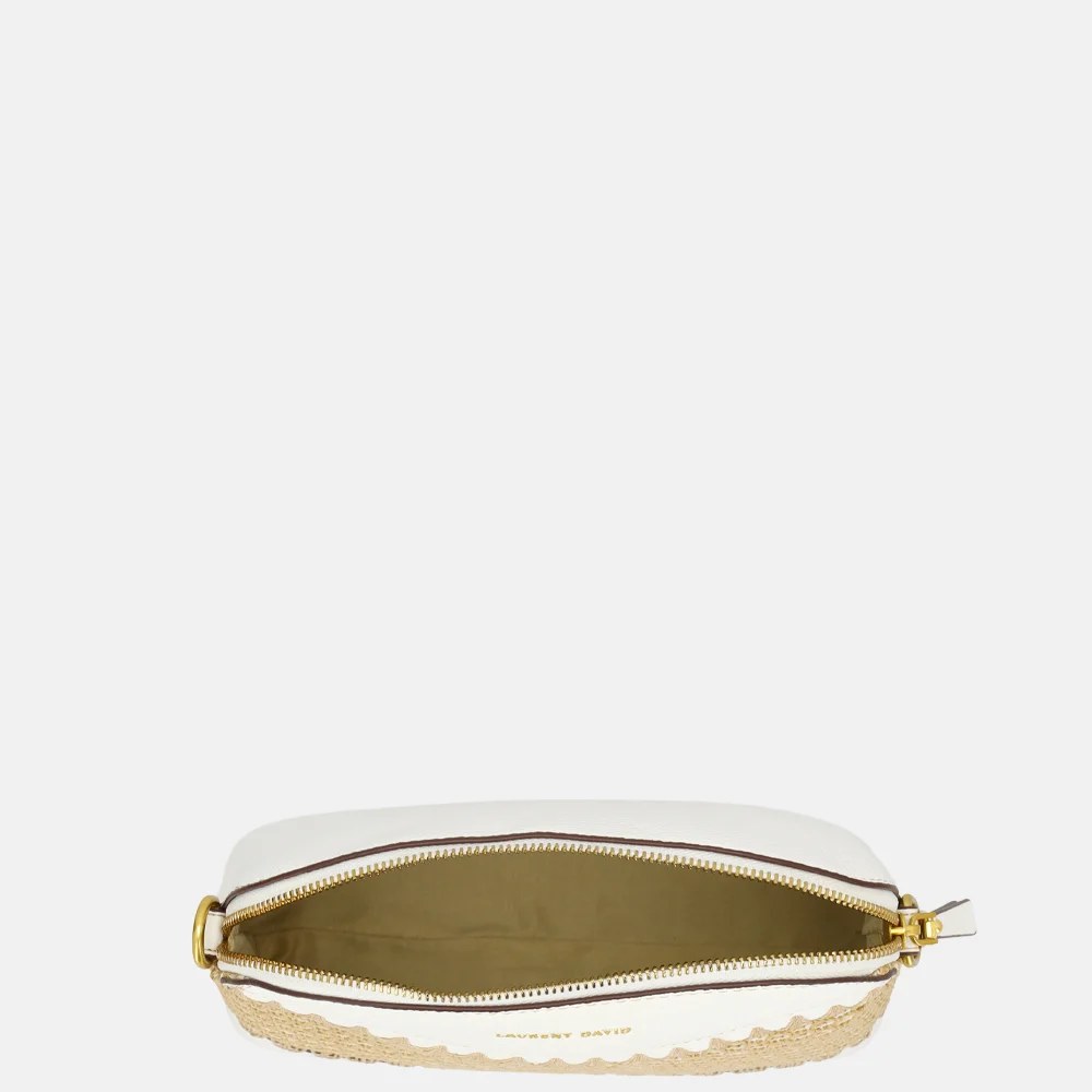 Laurent David Rosa crossbody tas raffia white bij Duifhuizen