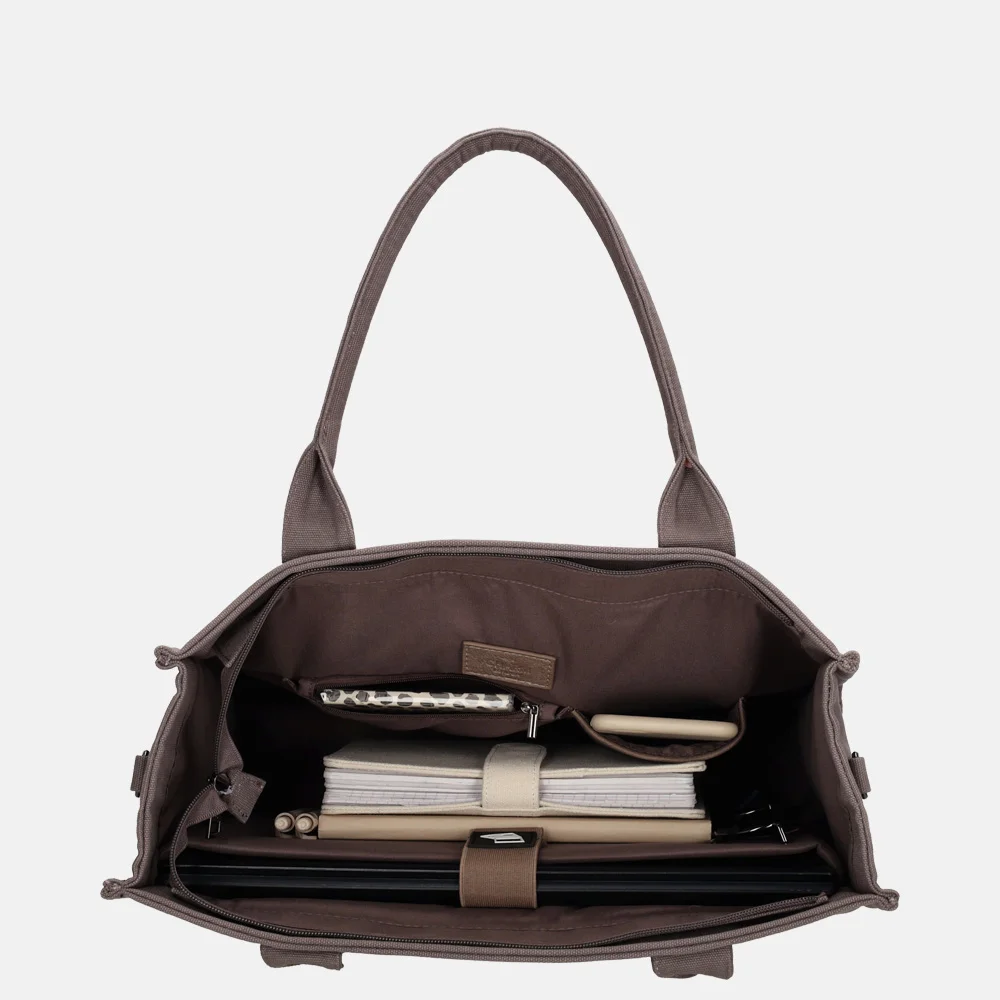 Charm London shopper/laptoptas 15 inch grijs bij Duifhuizen