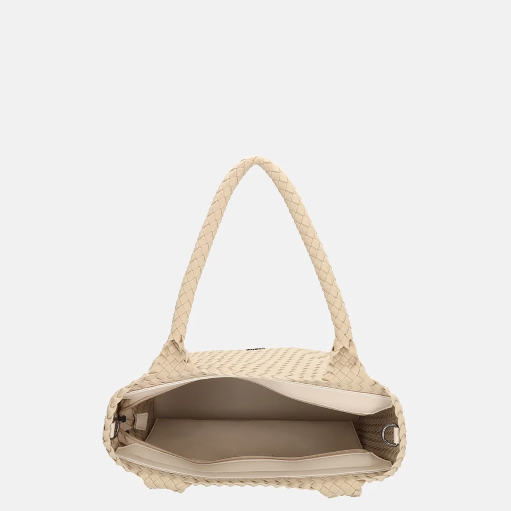 Charm London Madera shopper gevlochten neopreen creme bij Duifhuizen