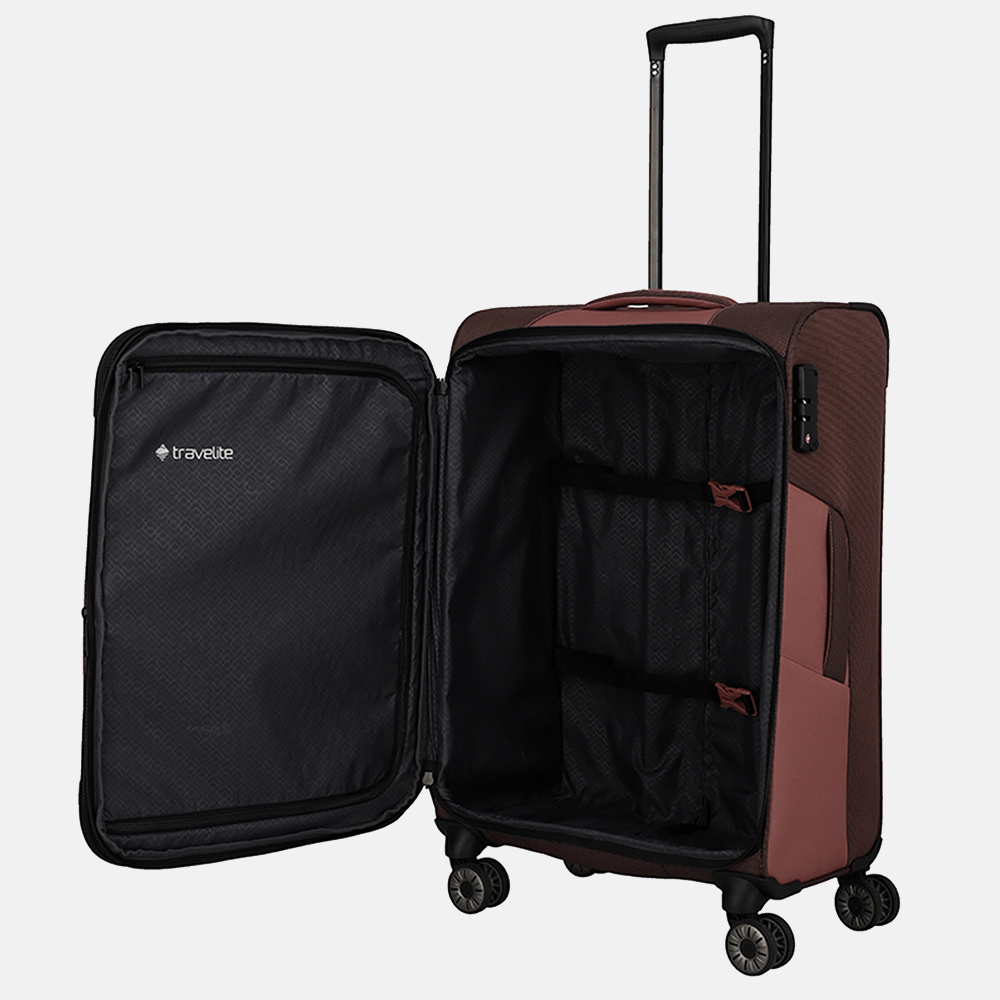 Travelite Viia koffer 67 cm rose bij Duifhuizen