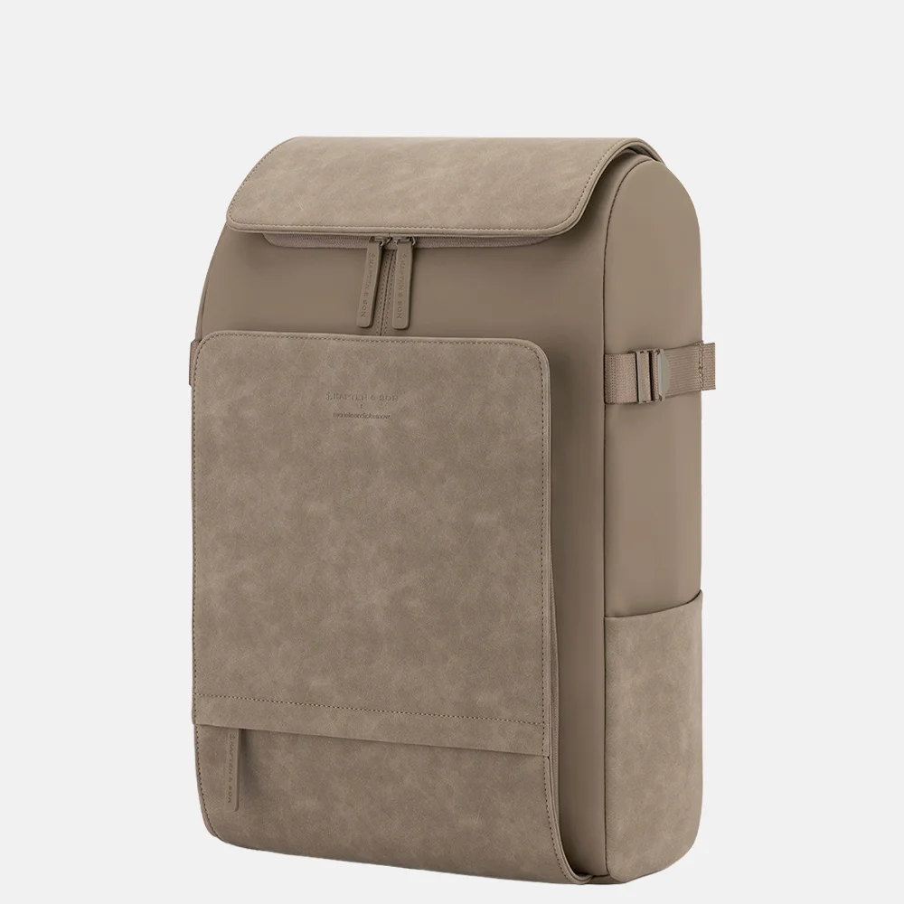 Kapten & Son Bali laptoprugzak L 15 inch walnut bij Duifhuizen