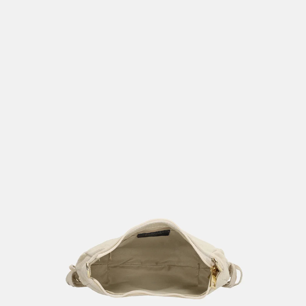 Charm London suède crossbody tas S franjes zand bij Duifhuizen