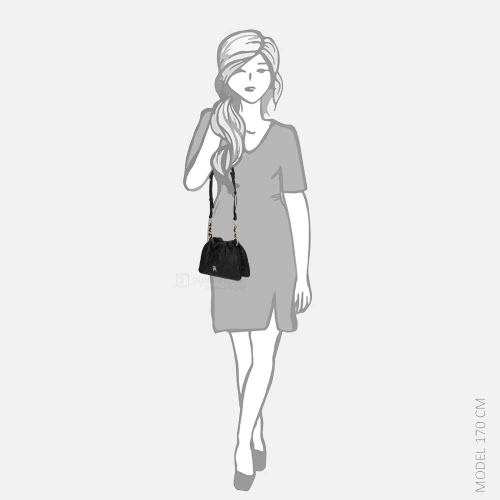 Tommy Hilfiger Feminine mini crossbody tas black bij Duifhuizen