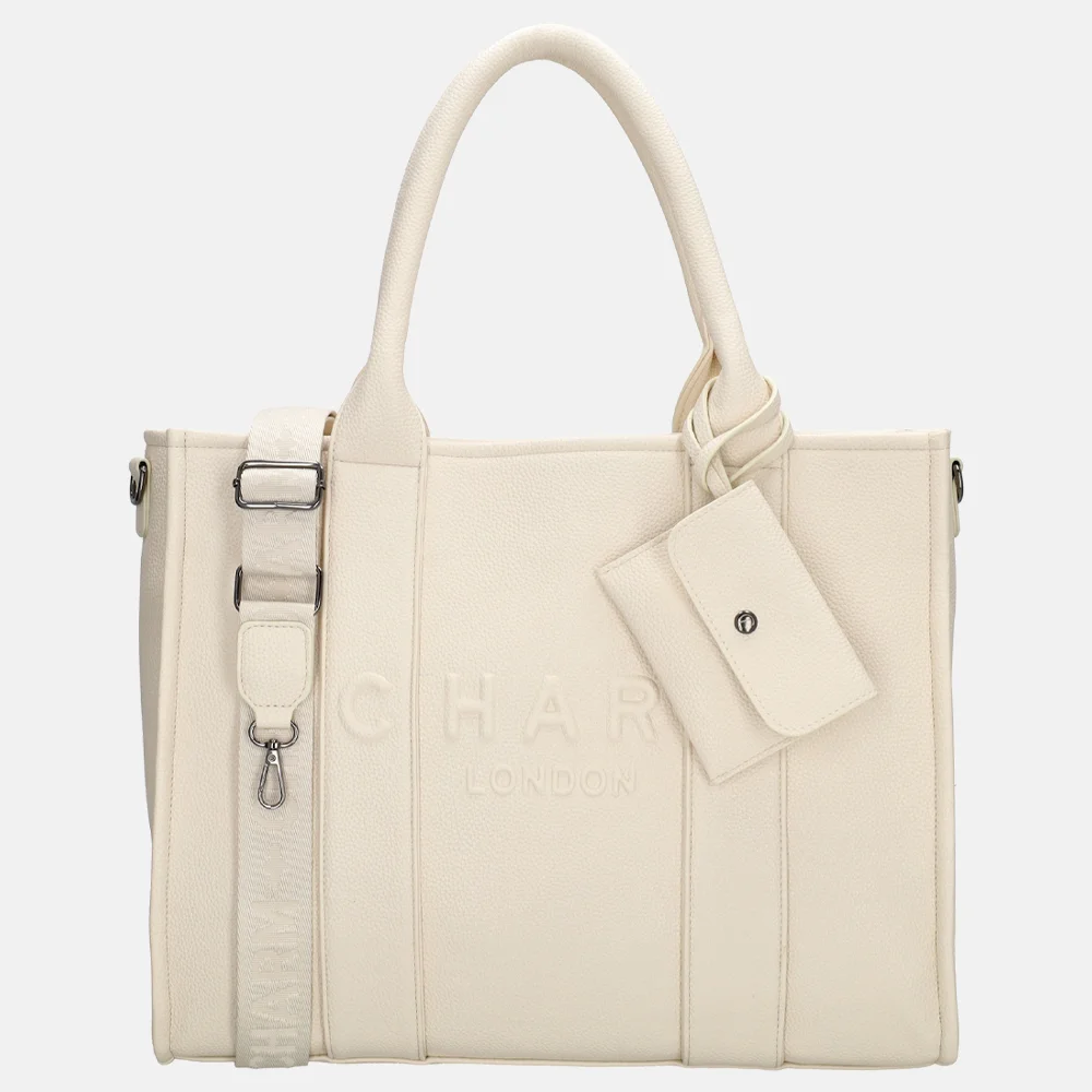 Charm London laptoptas 15 inch off white bij Duifhuizen