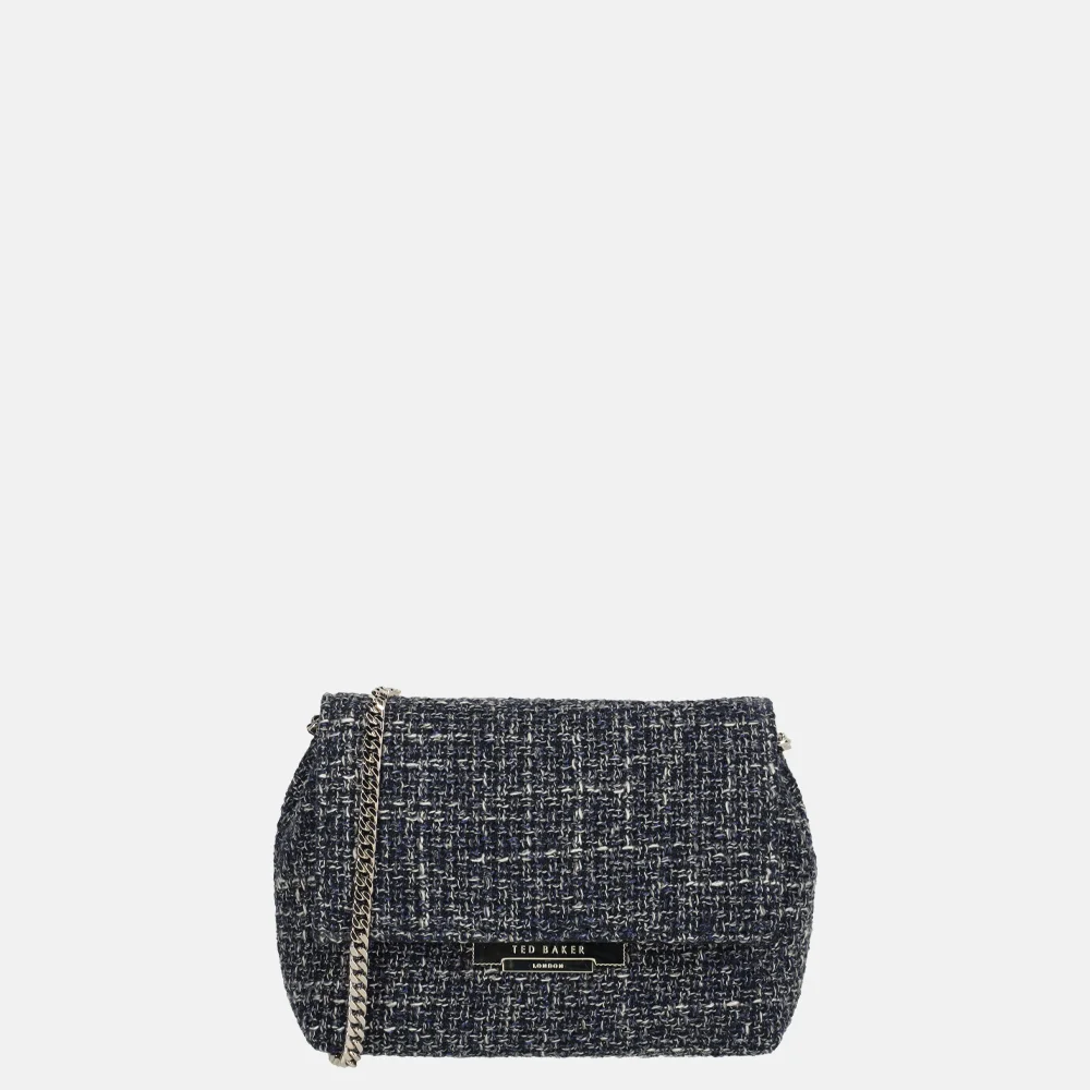 Ted Baker Libbiie crossbody tas tweed navy bij Duifhuizen