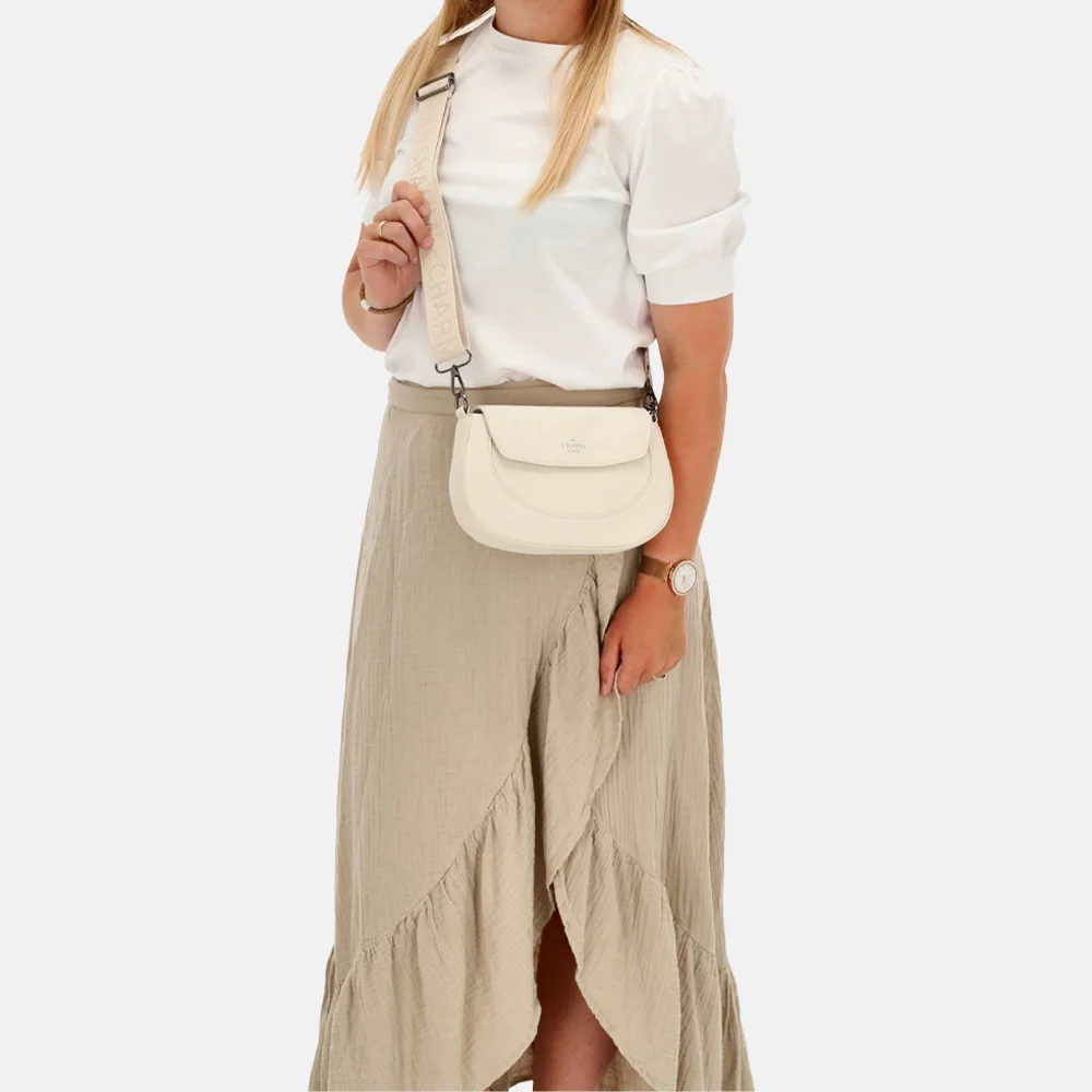 Charm London Montmartre crossbody tas creme bij Duifhuizen