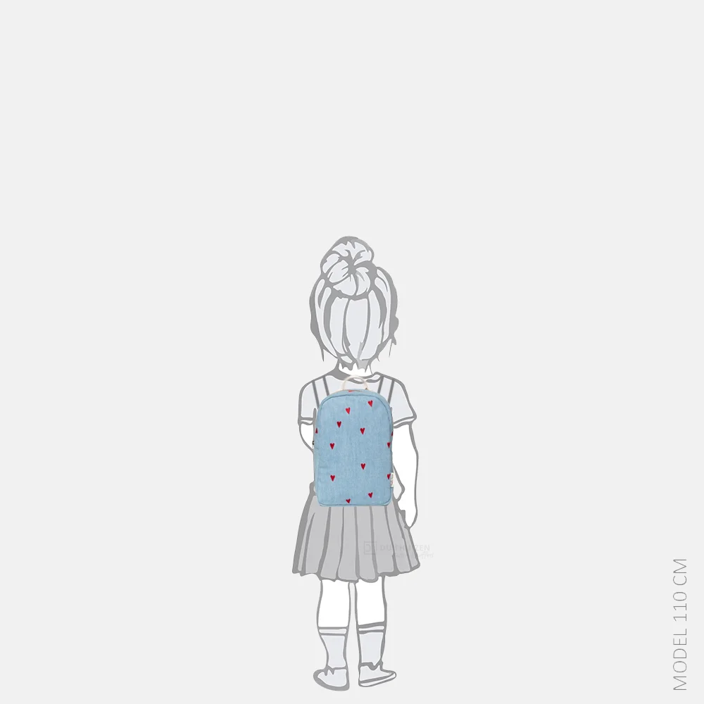 Studio Noos Denim Hearts mini kinderrugzak denim bij Duifhuizen