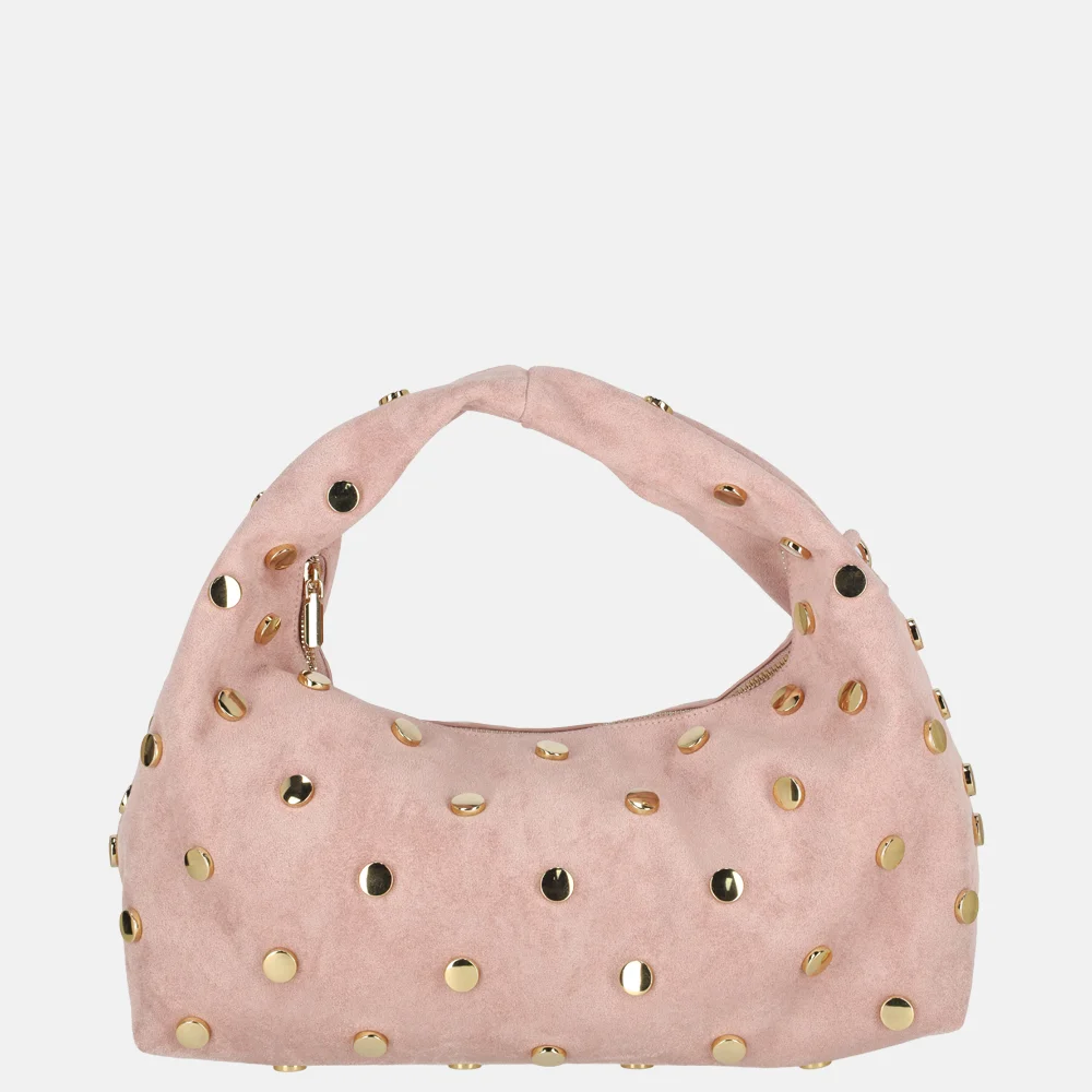 Flora & Co suedine buideltas studs rose bij Duifhuizen