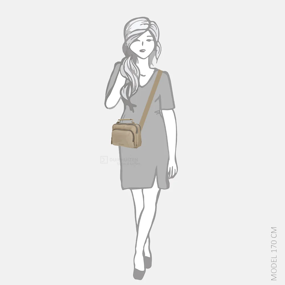 Enrico Benetti Caroline crossbody 3rits taupe bij Duifhuizen