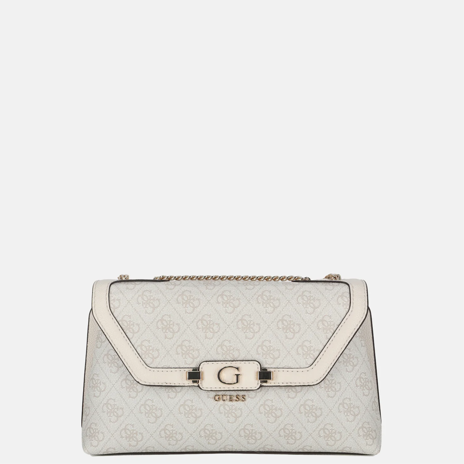 Guess Lindsey convertible flap crossbody tas bone logo bij Duifhuizen