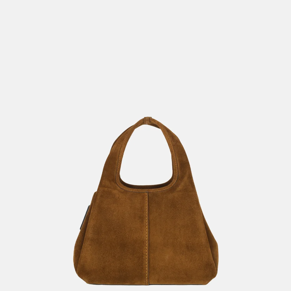 Coach Lana schoudertas S suede warm brown bij Duifhuizen