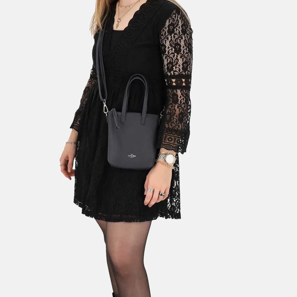 Charm London crossbody tas blauw bij Duifhuizen