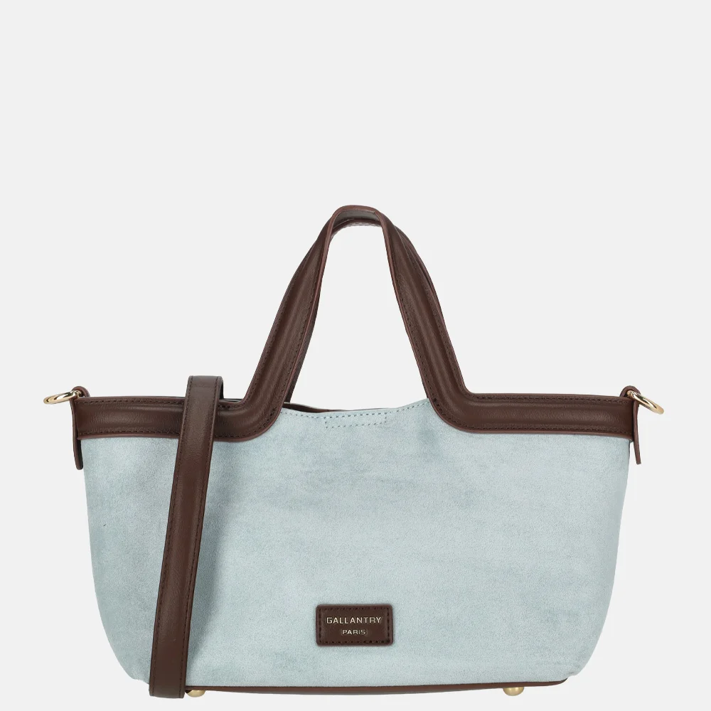Firenze Suedine handtas light blue/coffee
