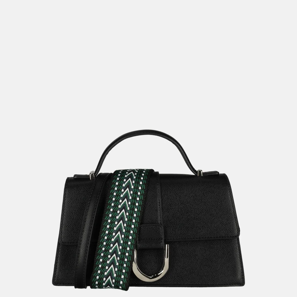 Flora & Co Saffiano crossbody tas black bij Duifhuizen