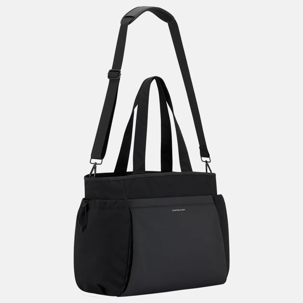 Kapten & Son Hellvi shopper/weekendtas all black bij Duifhuizen