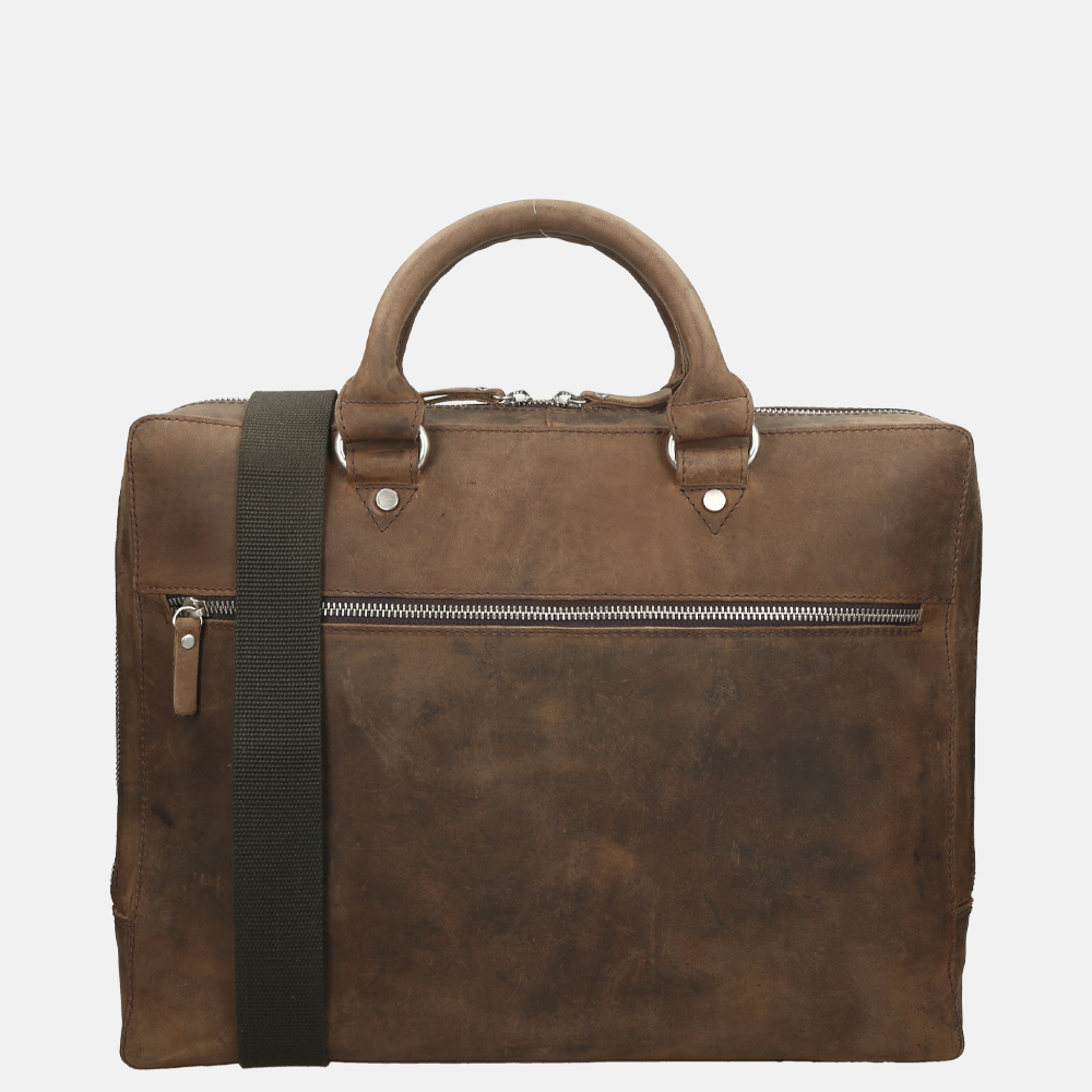 Leonhard Heyden Salisbury laptoptas 15.4 inch brown bij Duifhuizen