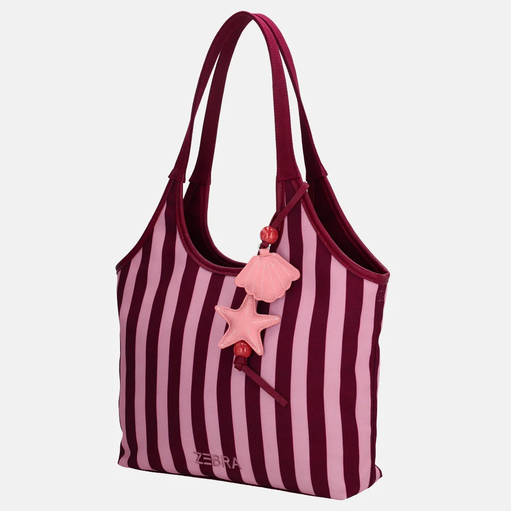 Zebra Trends Mira shopper streep M bordeaux rood bij Duifhuizen