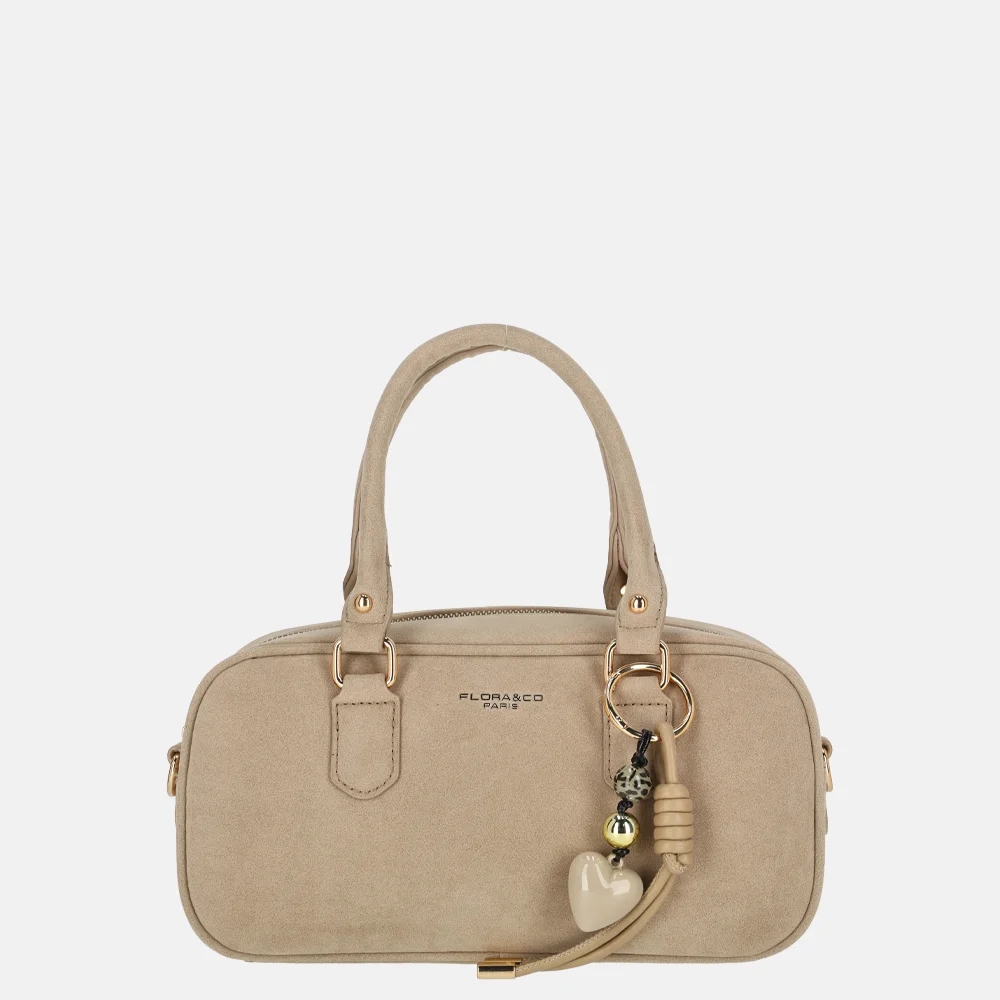 Flora & Co handtas suedine beige bij Duifhuizen