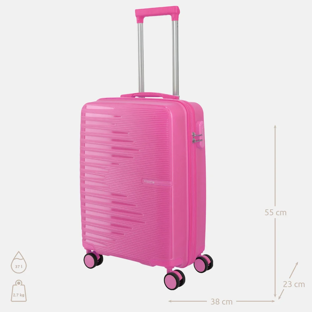 Travelite Pacific spinner 55cm pink bij Duifhuizen