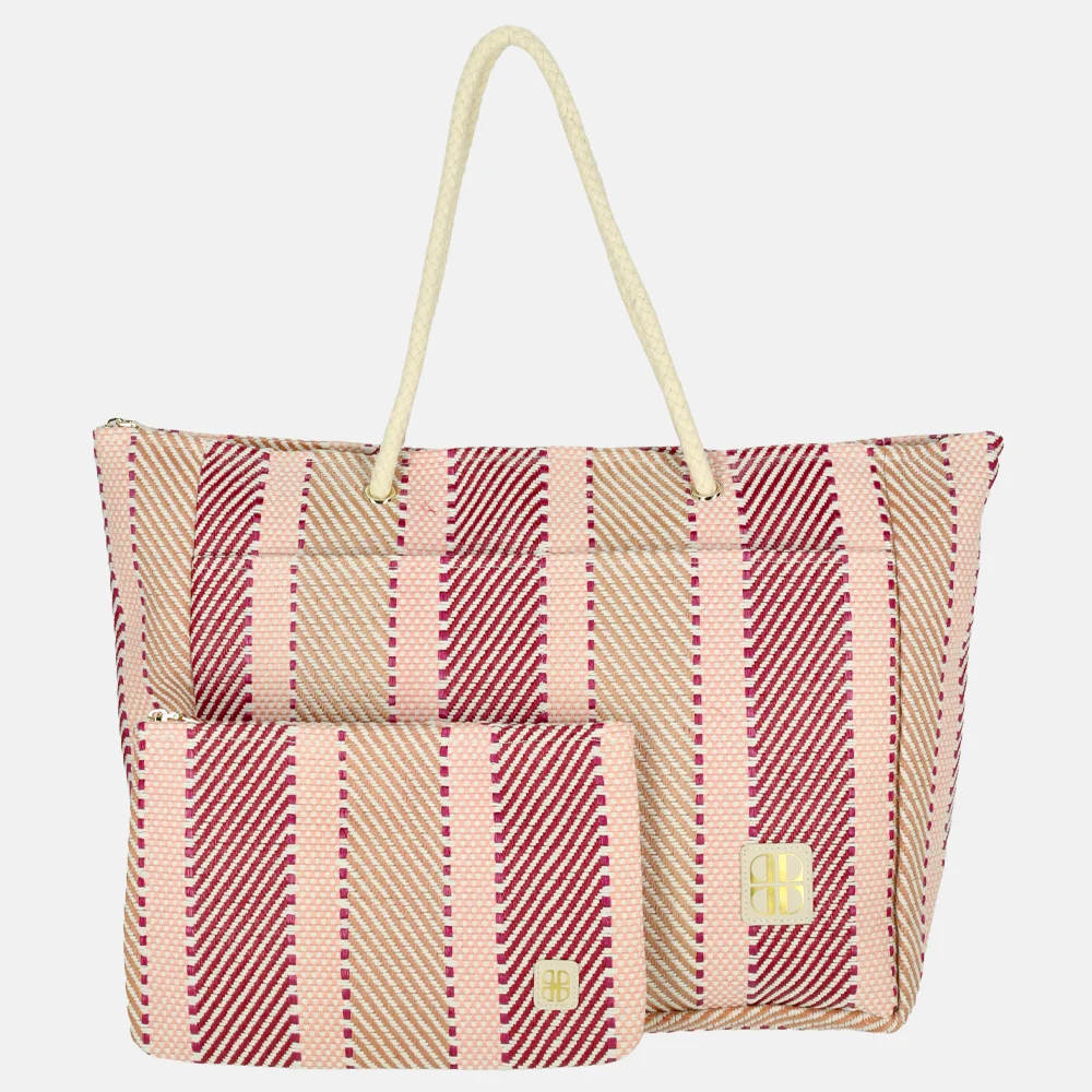 Laurent David Valerie strandtas multi pink bij Duifhuizen