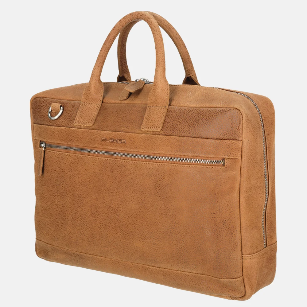 Plevier Kentron laptoptas 17.3 inch cognac bij Duifhuizen