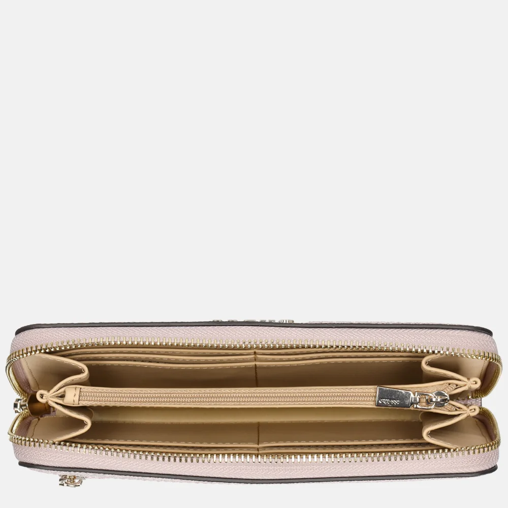 Guess Zamira ziparound portemonnee L orchid logo bij Duifhuizen