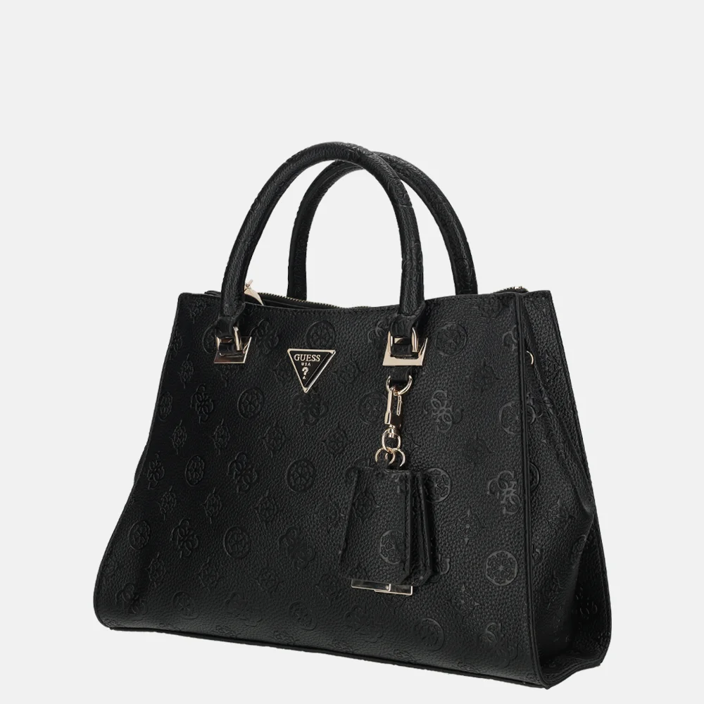 Guess Cresidia II society handtas black logo bij Duifhuizen