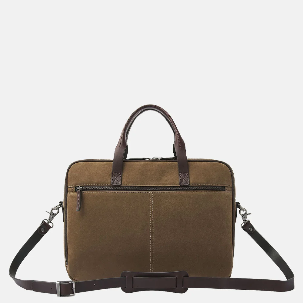 Castelijn en Beerens Nubuck laptoptas 15 inch taupe bij Duifhuizen