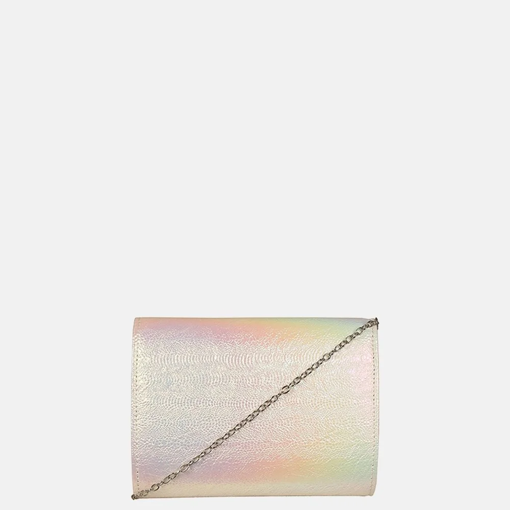 Bulaggi clutch rainbow metallic wit  bij Duifhuizen