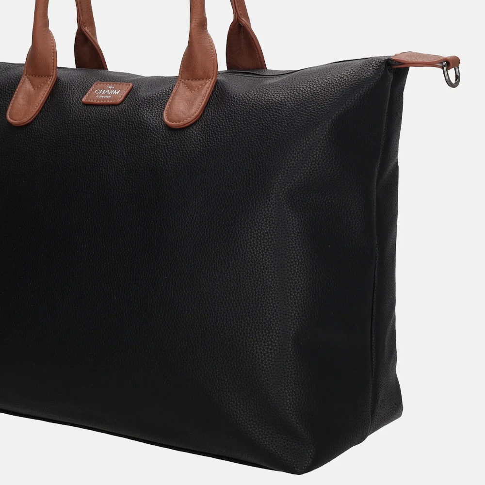 Charm London Buckingham Palace shopper L zwart/cognac bij Duifhuizen