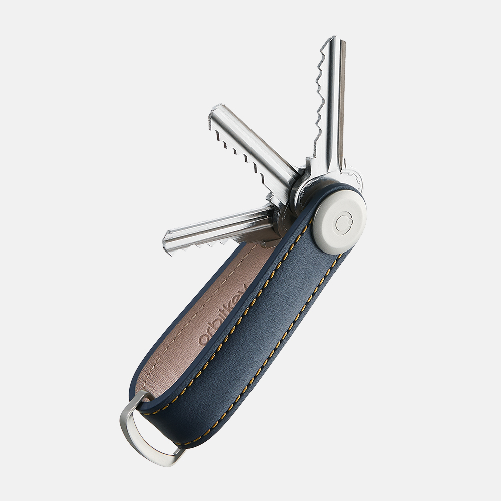 Orbitkey Key Organizer 2.0 Leather navy/tan bij Duifhuizen