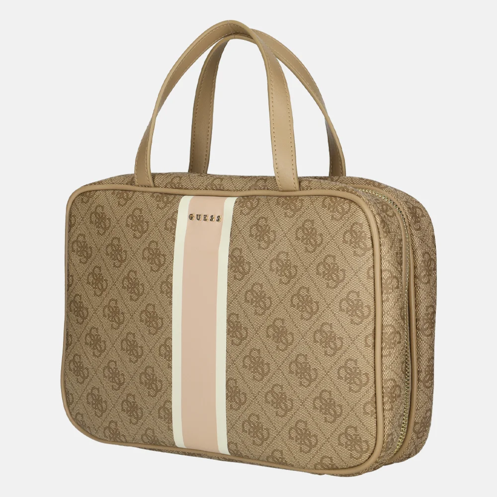 Guess travelcase/beautycase latte logo bij Duifhuizen