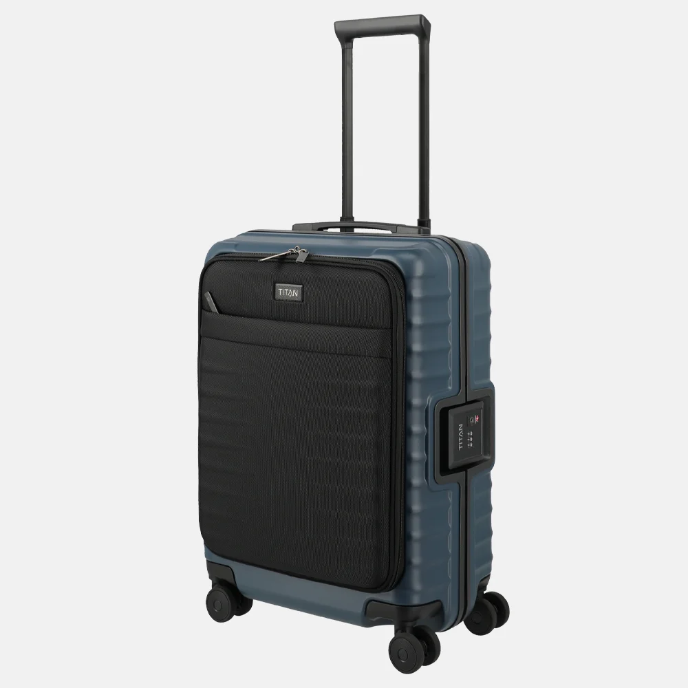 Titan Upgrade Overseas handbagage koffer frontpocket 55 cm midnight blue bij Duifhuizen