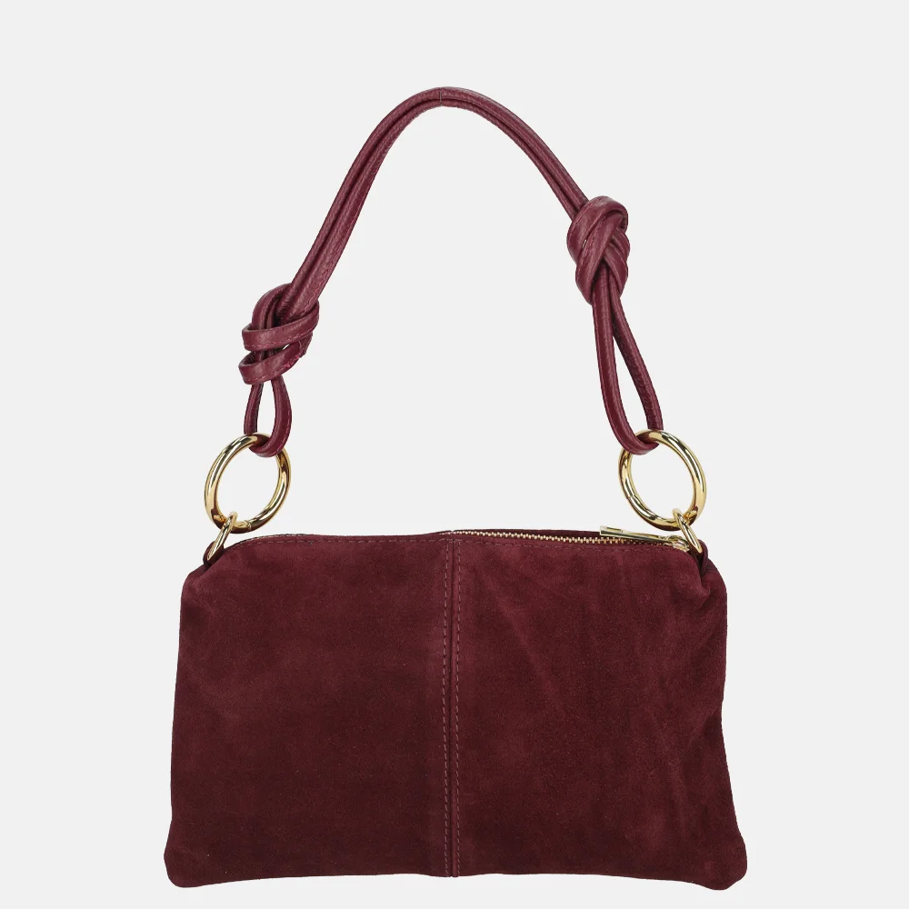 Charm London crossbody tas suede bordeaux bij Duifhuizen