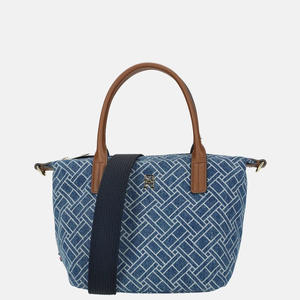 Tommy Hilfiger Popette mini tote handtas flag blue denim bij Duifhuizen