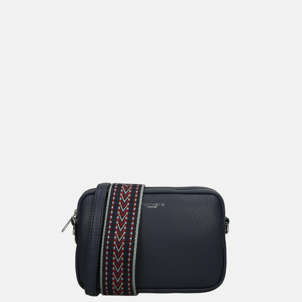 Flora & Co crossbody tas navy bij Duifhuizen