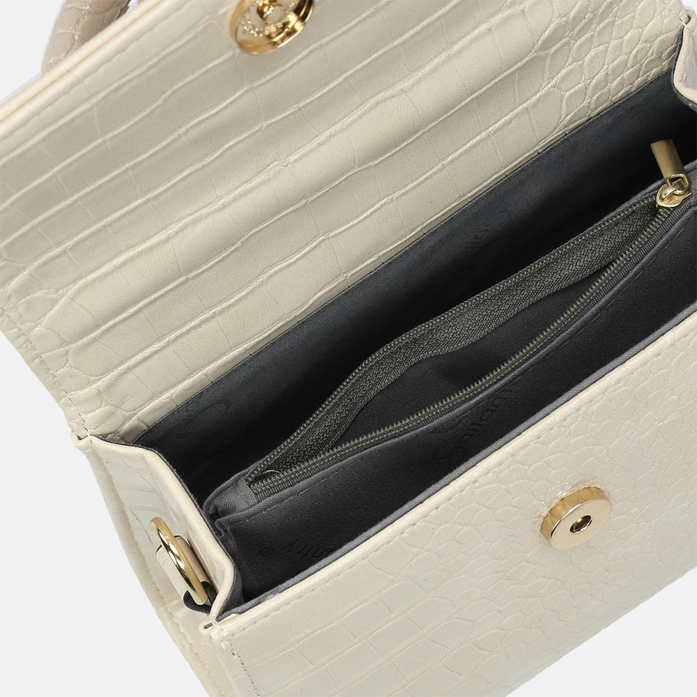 Firenze crossbody tas croco beige bij Duifhuizen