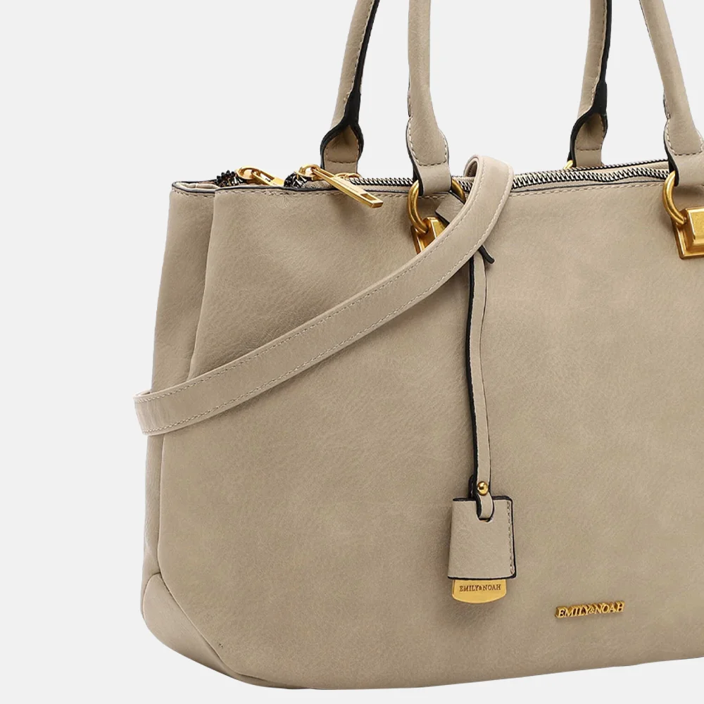 Emily & Noah Danika handtas M dark taupe bij Duifhuizen