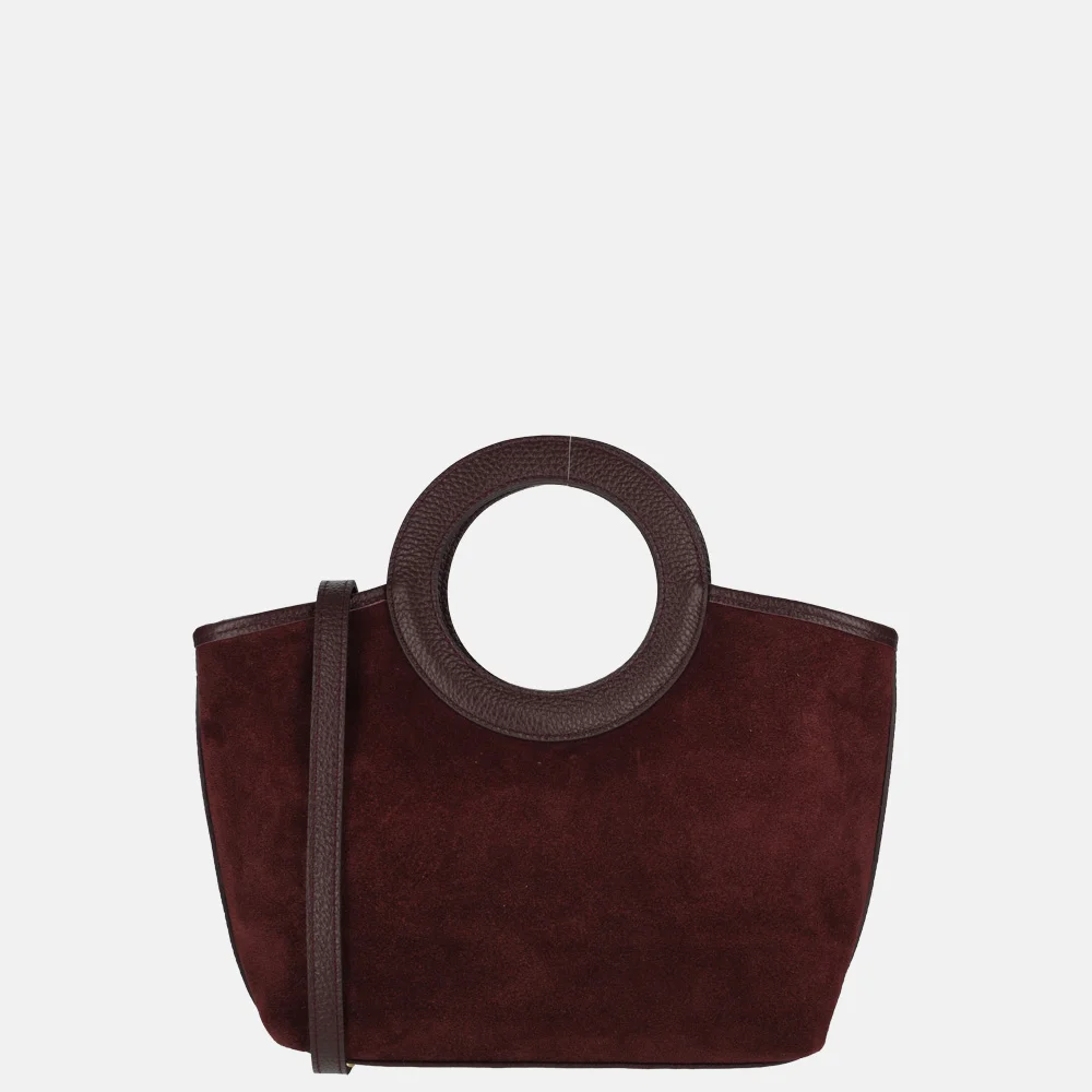 Charm London handtas suede bordeaux rood bij Duifhuizen