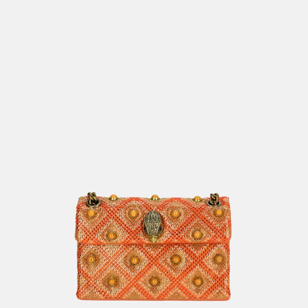 Kurt Geiger mini Kensington schoudertas strass jewel red combi bij Duifhuizen