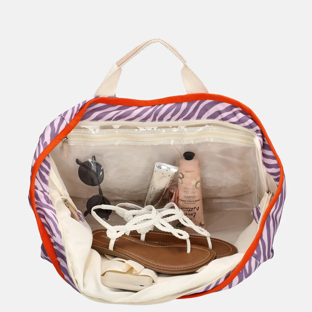 Zebra Trends Elise strandtas lilac zebra bij Duifhuizen