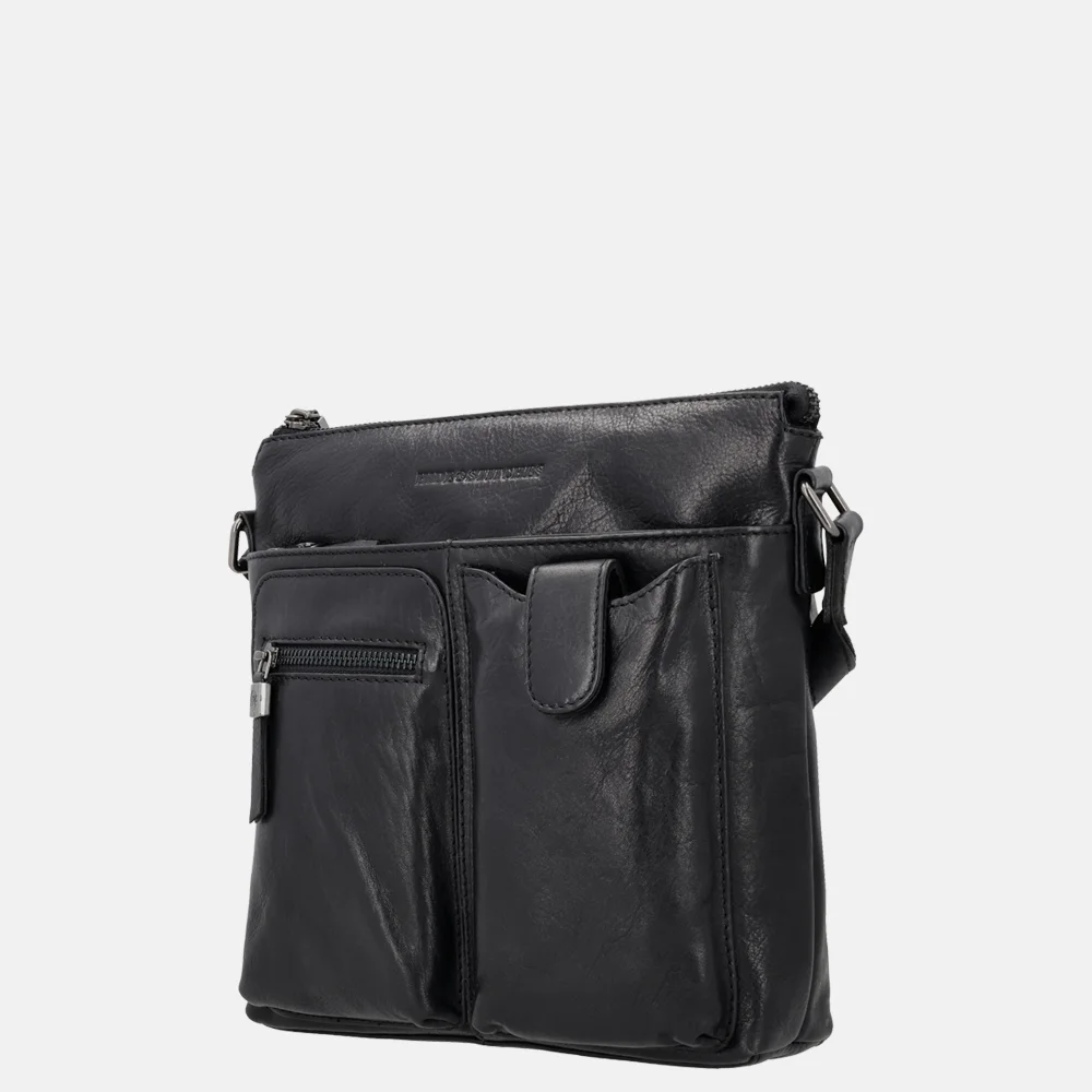 Hide & Stitches Idaho crossbody tas zwart bij Duifhuizen