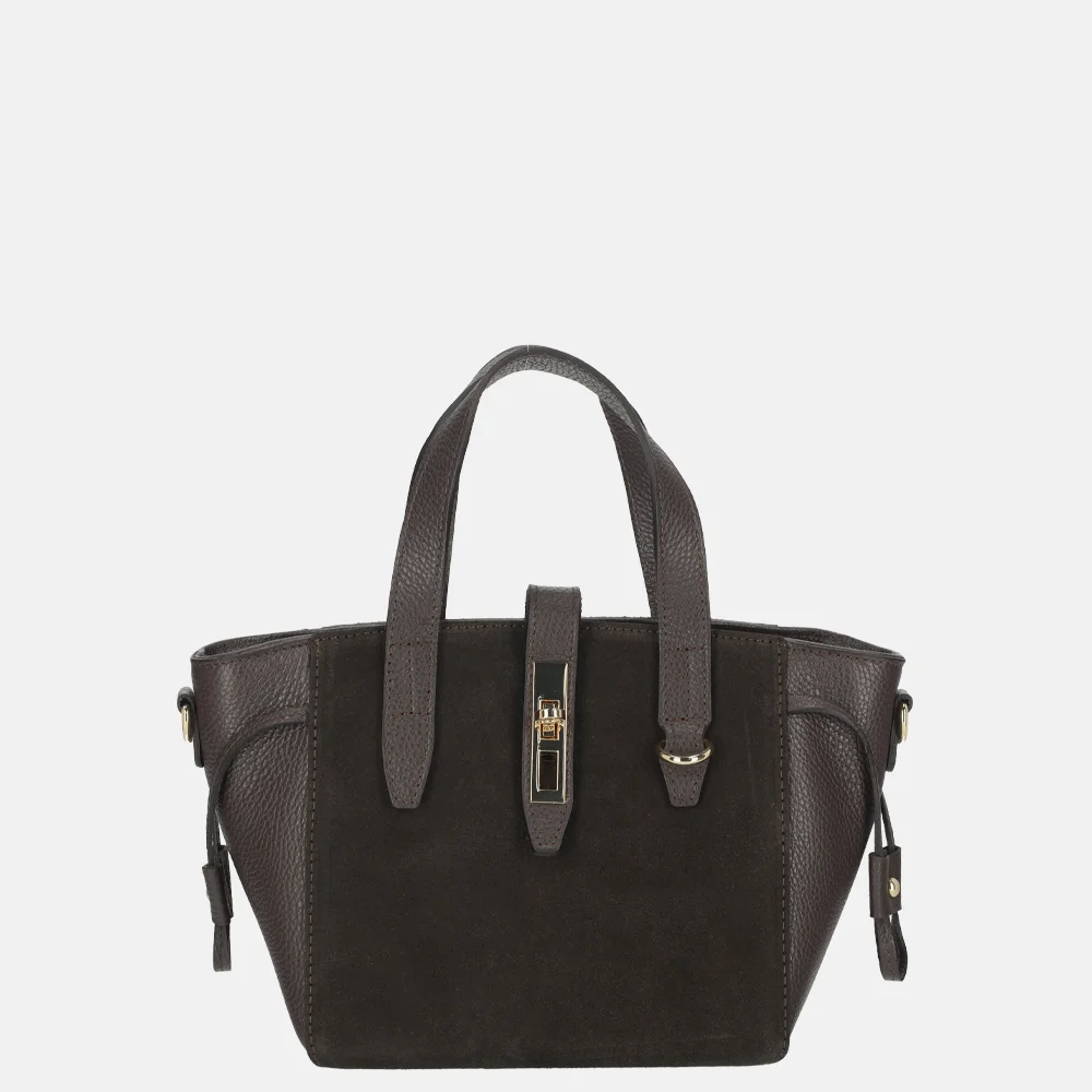 Charm London handtas suede/leer donkerbruin bij Duifhuizen