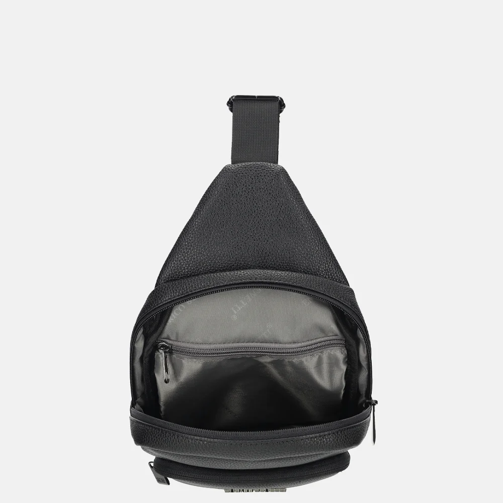 Enrico Benetti Sienna lederlook sling schoudertas zwart bij Duifhuizen