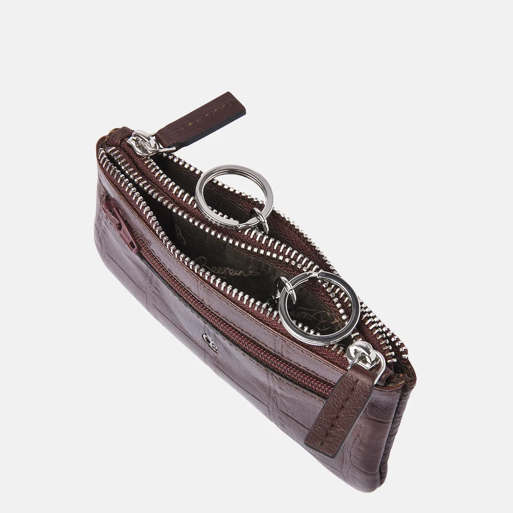 Castelijn en Beerens double zip sleuteletui croco mocca bij Duifhuizen