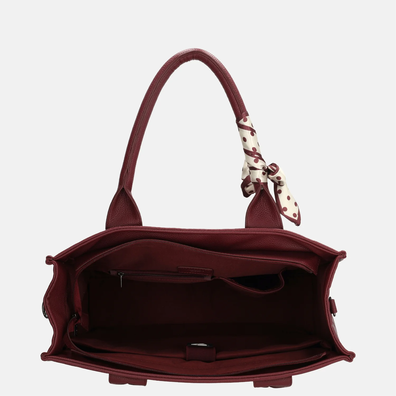 Charm London Bond Avenue handtas 15 inch polkadot bordeaux bij Duifhuizen