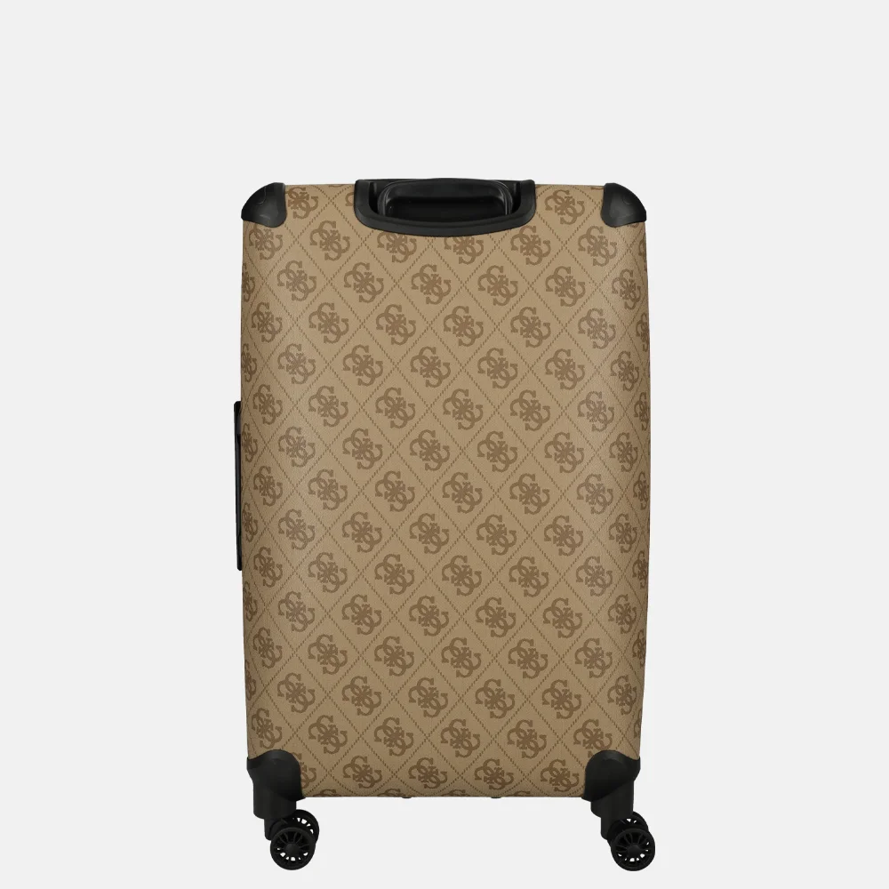 Guess Berta Spinner koffer 77 cm latte logo/brown bij Duifhuizen