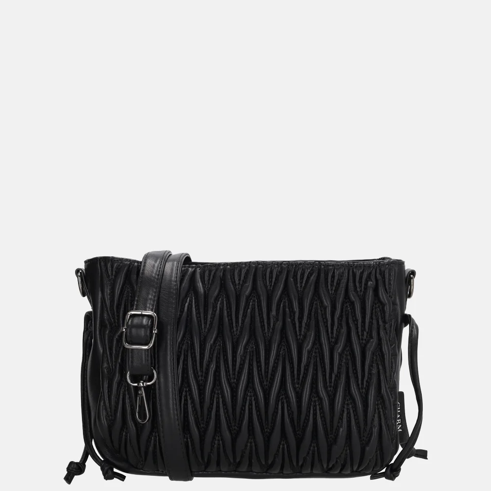 Charm London West End crossbody tas smocked zwart