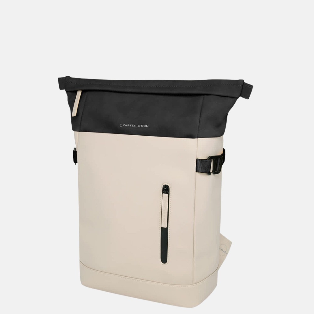 Kapten & Son Aarhus rugzak 16 inch cream black bij Duifhuizen